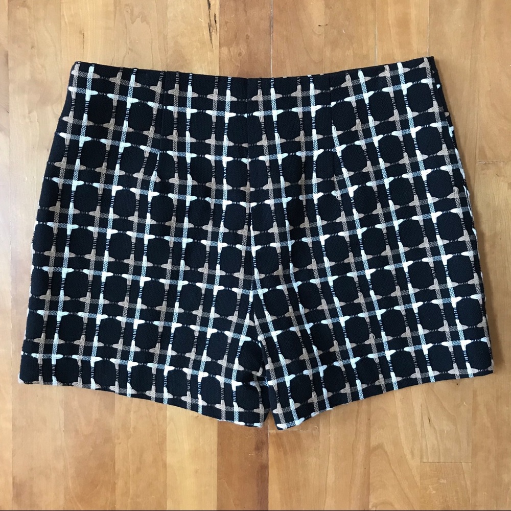 Trina Turk Shorts, Black, White and Tan